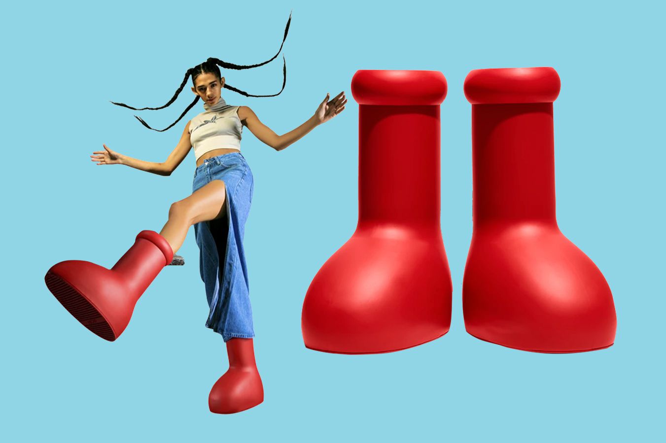 Why Is Everyone Wearing These Cartoonish Red Boots?