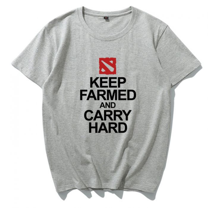 Dota 2 Keep Farmed AND Carry Hard Tshirt Short Sleeve Tee